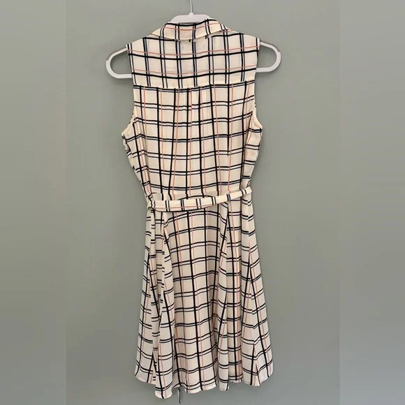 Banana Republic Plaid Sleeveless Belted Shirtdress 8P NWT - Picture 9 of 13